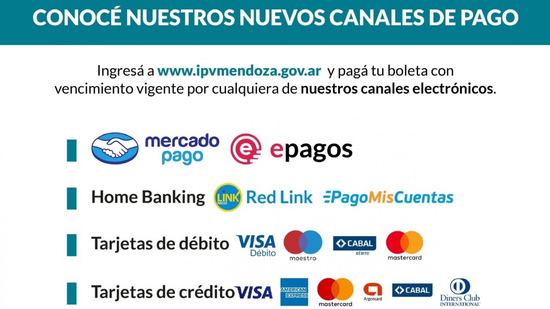 El IPV sumó Mercado Pago y E-Pagos a su red de cobro