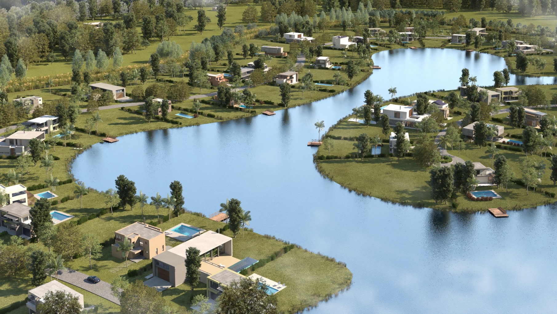 Lanzan un barrio premium y presentan un parque central con diseño del Estudio Thays