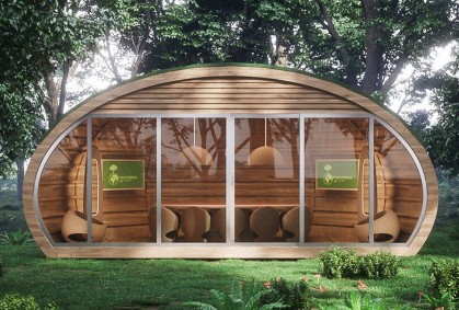 Habitables, autosustentable y con muebles construidos con cartón reciclado