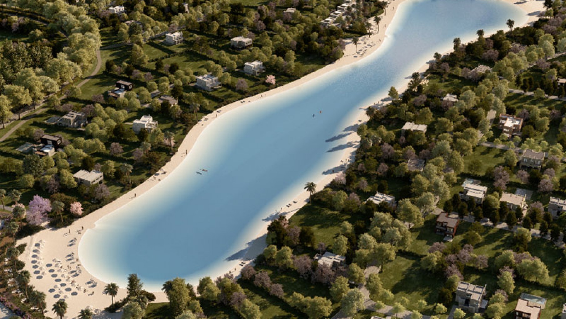Progresa la construcción de un desarrollo con una laguna natural y un arroyo