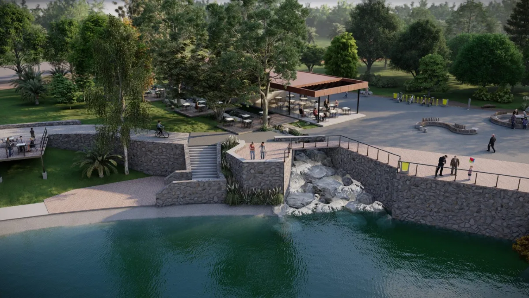 Parque General San Martín: Licitarán la reconstrucción de la unidad de servicios Punta del Lago