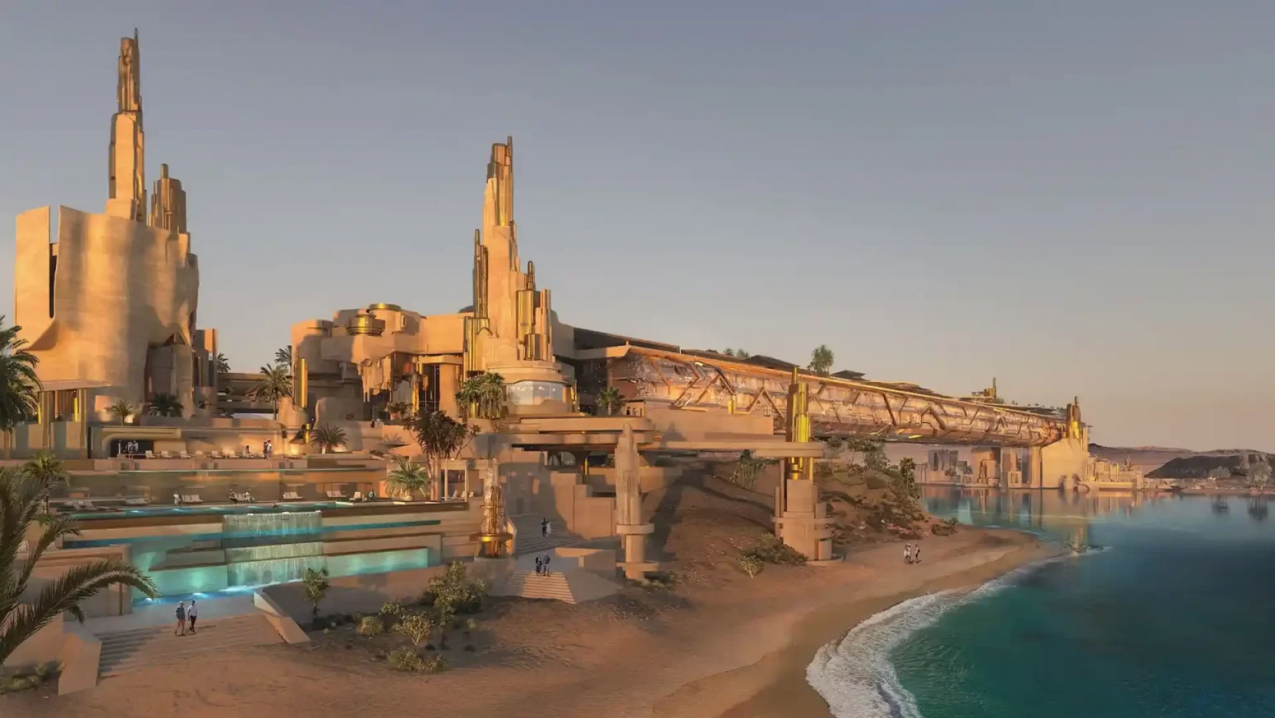 El nuevo hotel sobre un puente vidriado en Arabia Saudita